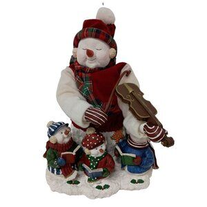 VTG 2002 Nancy O. Jolly Motions Musical Snowman Figurine Christmas Decoration